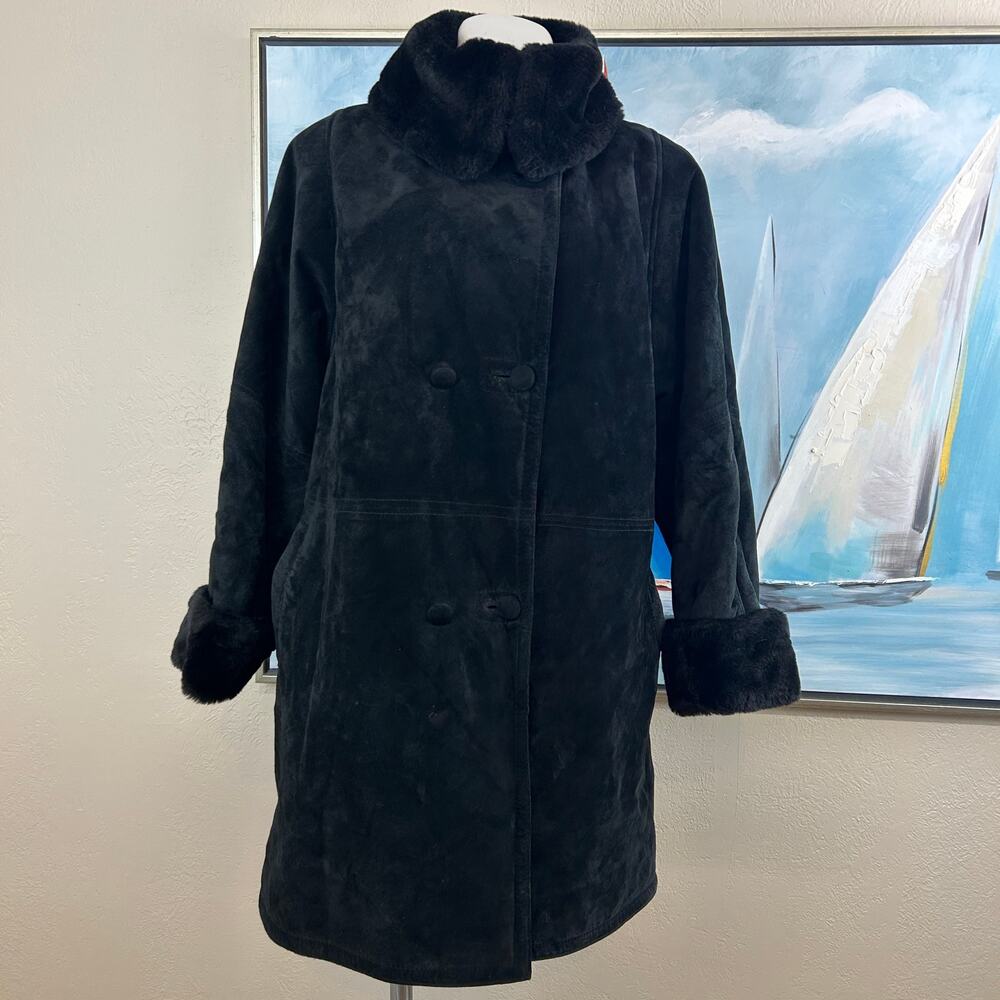 Vintage Robert Arnold Pig Suede Leather - black Knee length coat
Size med - Picture 2 of 10